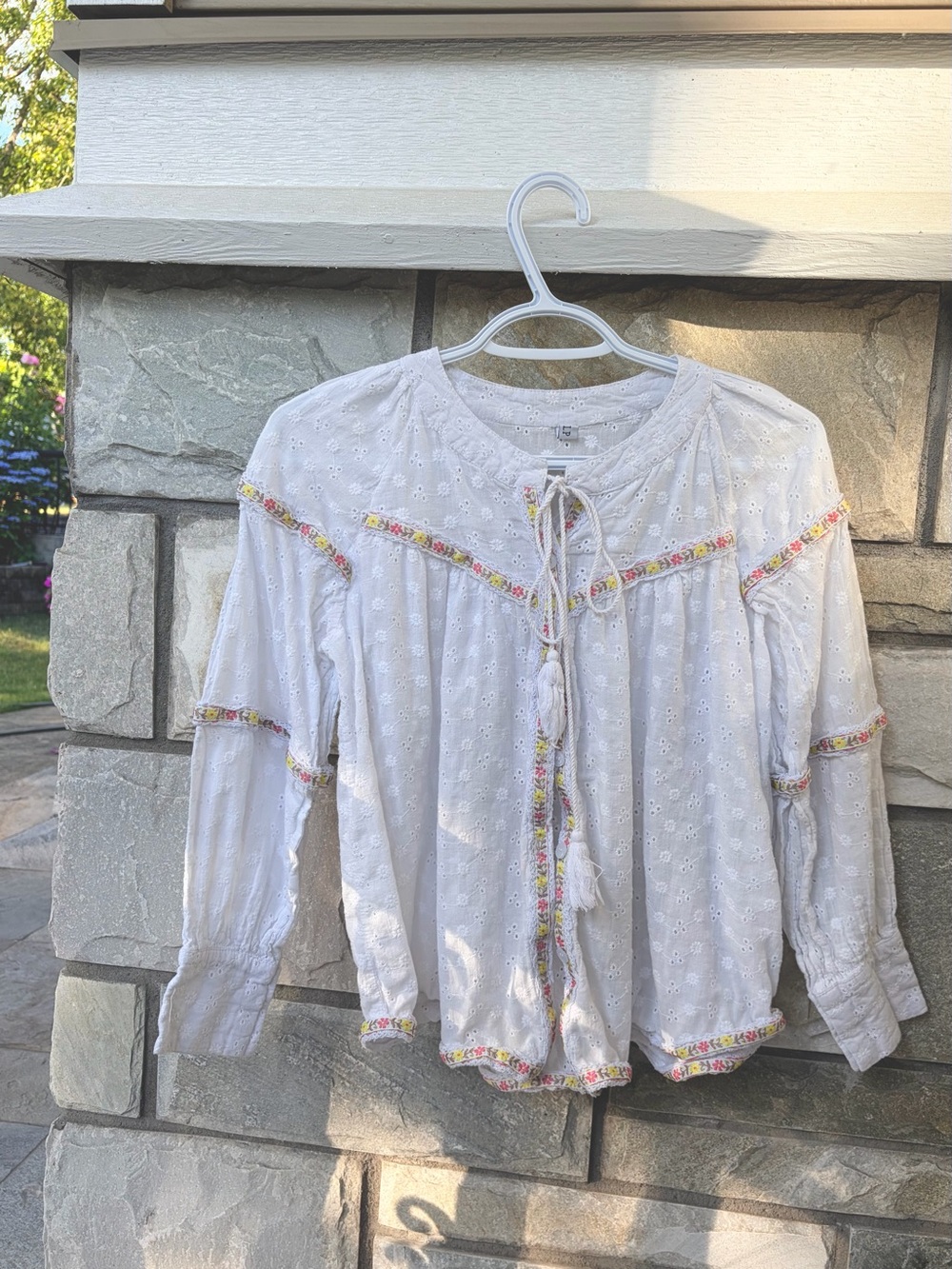Boho Eyelet Wildflower Bouquet Blouse